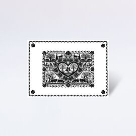 Tischset «Scherenschnitt» schwarz-weiss / Set de table « coupe par cisaillement » noir-blanc