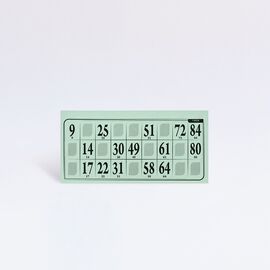 Lottokarten 14,5 x 7,2 cm - plastifiziert (100 Stück), Modell 6001 / Cartons de loto 14,5 x 7,2 cm - plastifiés (100 pièces), modèle 6001