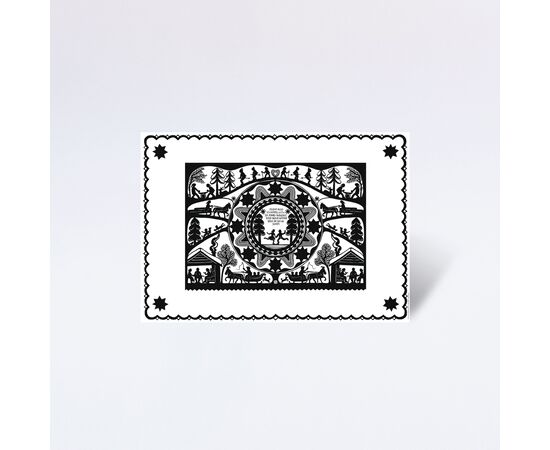 Tischset «Scherenschnitt» schwarz-weiss / Set de table « coupe par cisaillement » noir-blanc