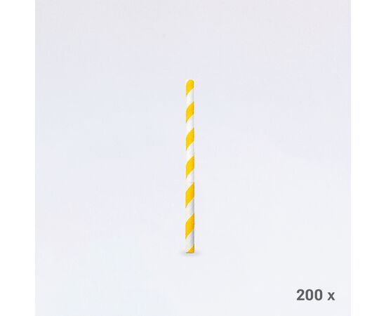 Trinkhalme / Röhrli gelb-weiss (200 Stück), Modell 25888.3 / Pailles jaune-blanc (200 pièces), Modèle 25888.3